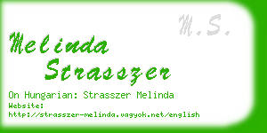 melinda strasszer business card